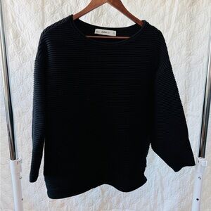zara black ribbed knit sweater